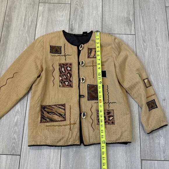 Vintage Julia Kim Artsy Blazer Embroidered Jacket Patchwork Tapestry Size Small - Picture 7 of 8